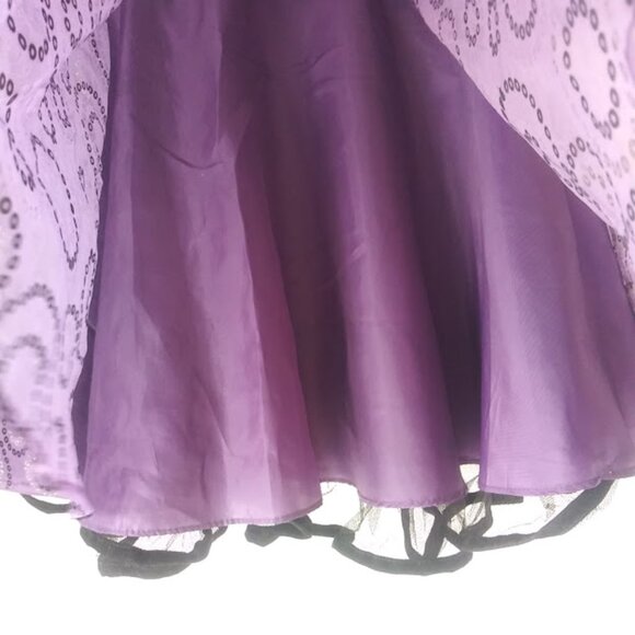 Jessica Ann girl's size 6X black and purple dress - Picture 4 of 16
